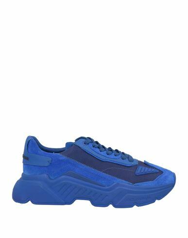 Dolce & gabbana Man Sneakers Bright blue Soft Leather, Textile fibers Cover