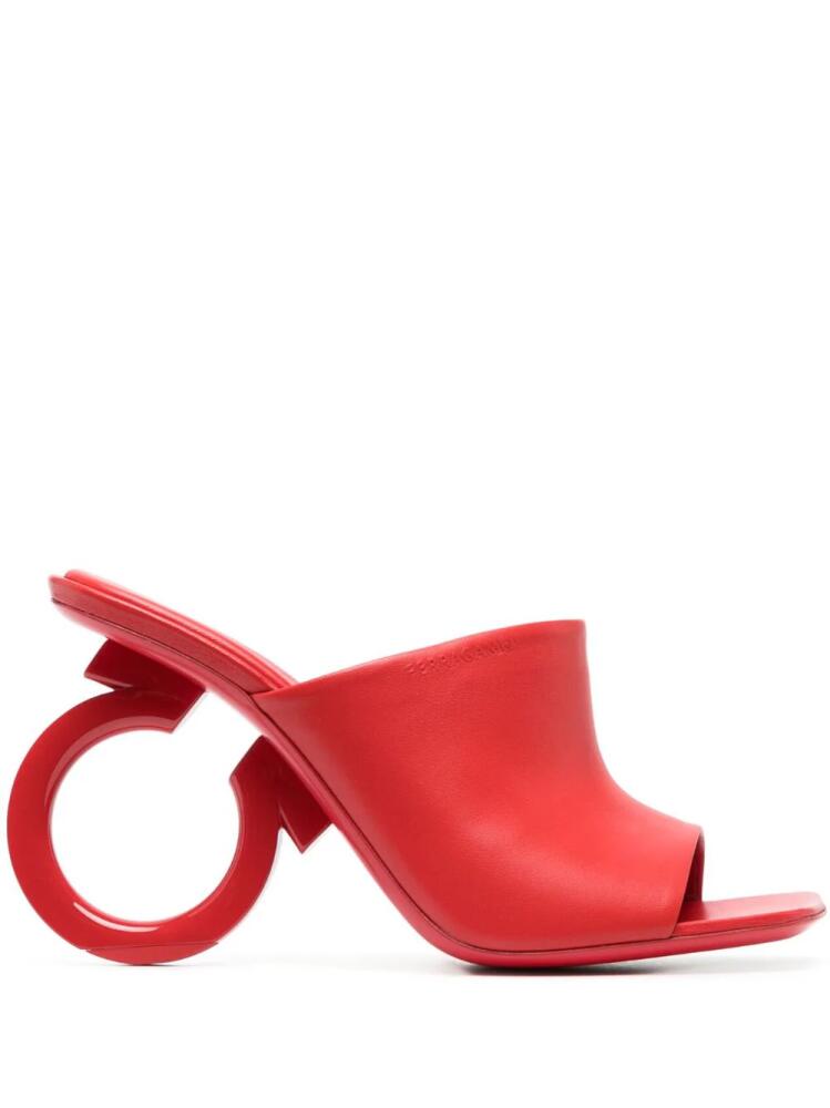 Ferragamo Astro 105mm leather mules - Red Cover