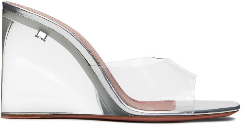 Amina Muaddi Transparent Lupita Glass Heeled Sandals Cover