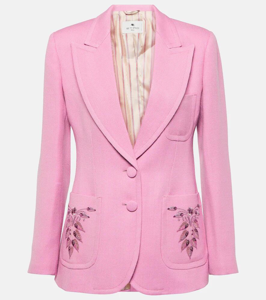 Etro Embroidered wool-blend blazer Cover