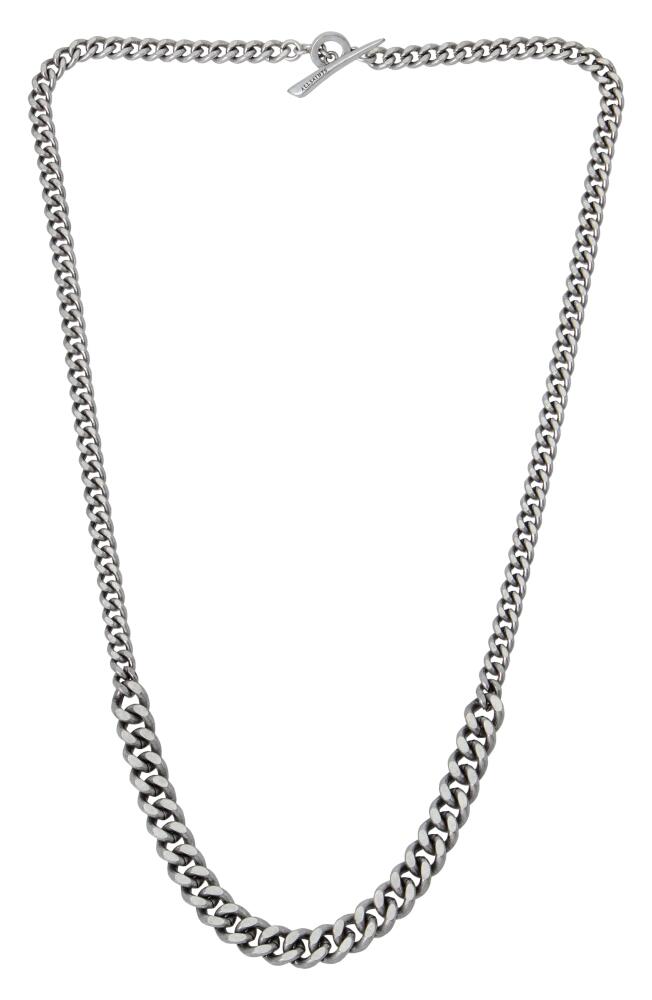 AllSaints Mixed Curb Chain Necklace in Warm Silver Cover