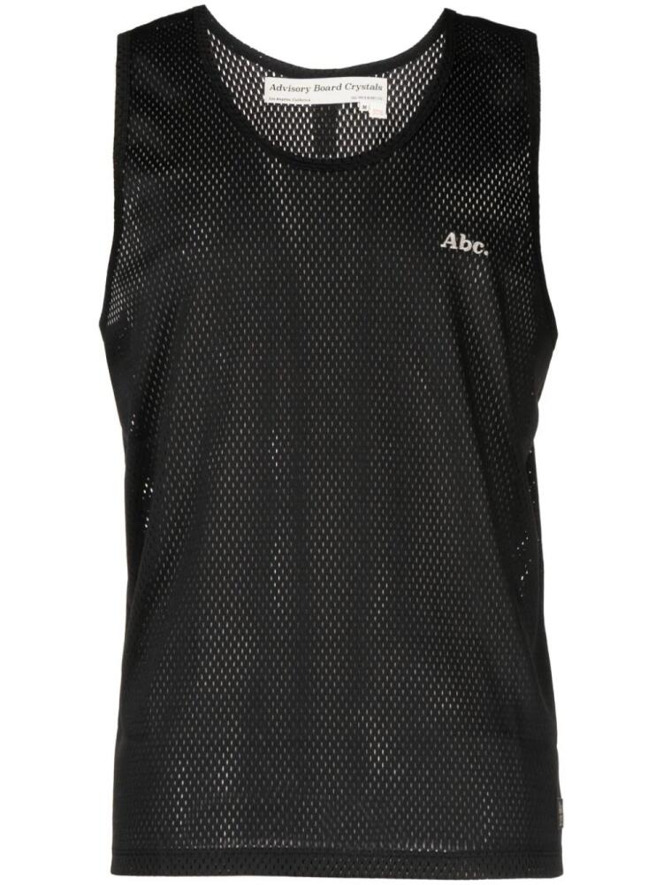 Advisory Board Crystals logo-embroidered mesh tank top - Black Cover