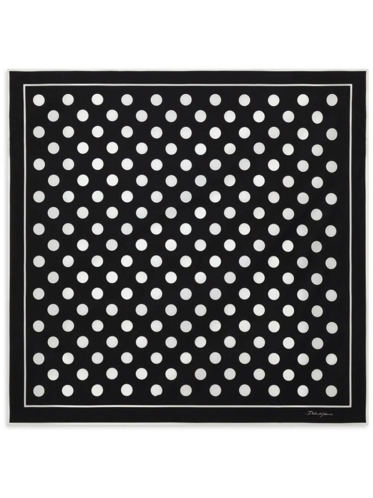 Dolce & Gabbana polka-dot cotton scarf - Black Cover