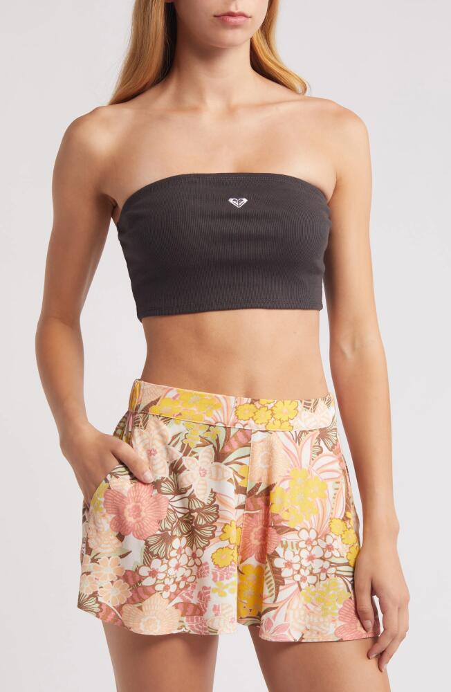 Roxy Heart Rib Crop Tube Top in Phantom Cover