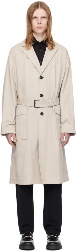 Hugo Beige Notched Lapel Trench Coat Cover