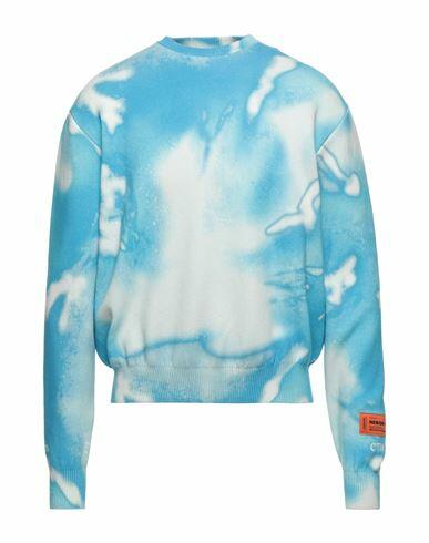 Heron Preston Man Sweater Azure Cotton Cover