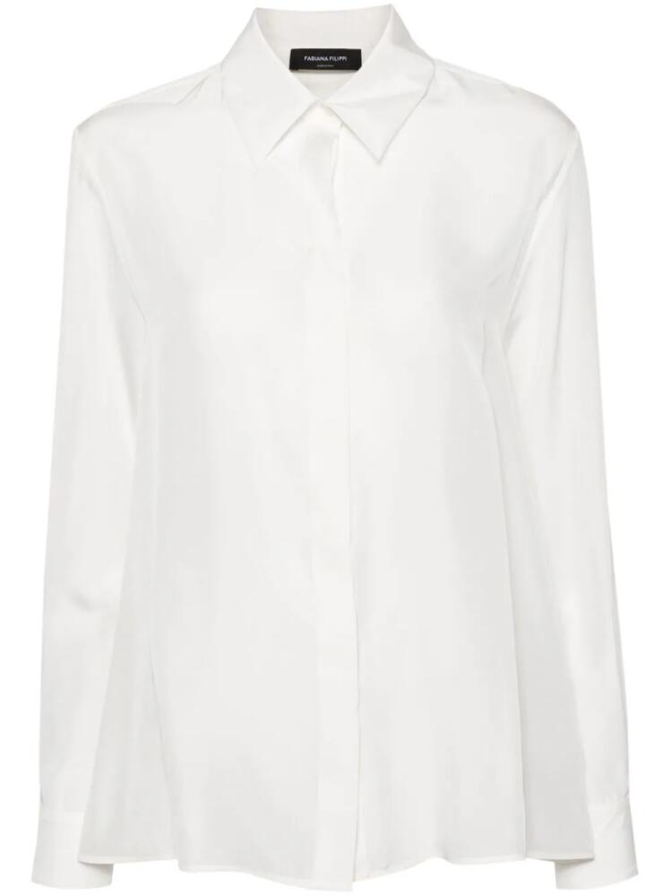 Fabiana Filippi long-sleeve silk shirt - White Cover