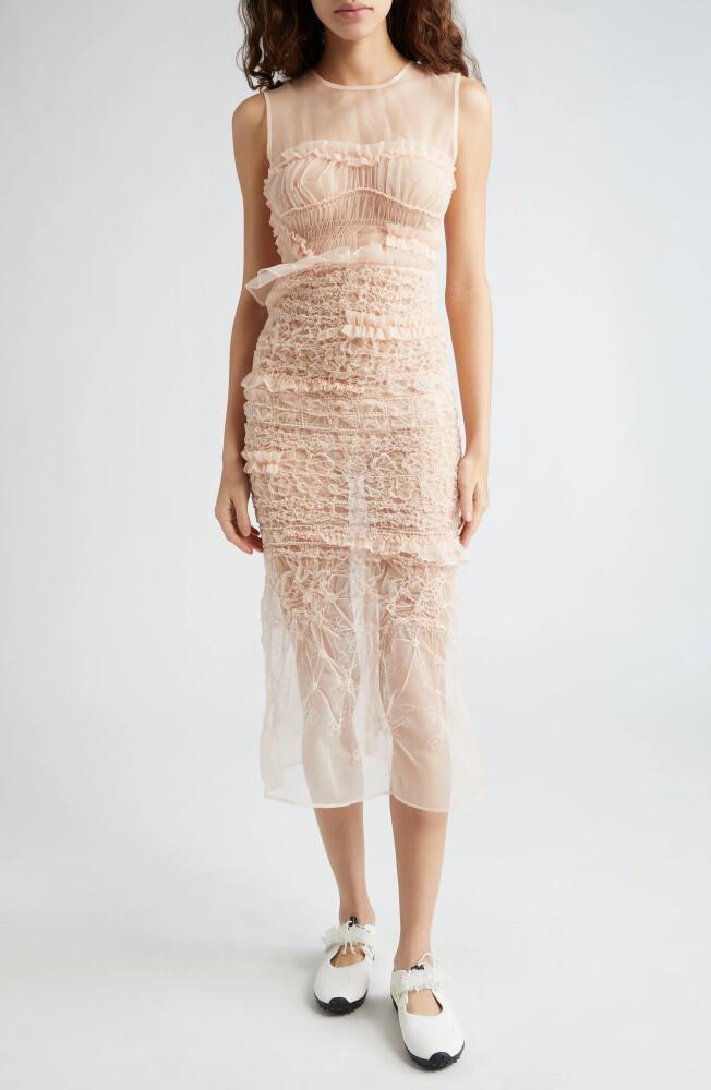 Cecilie Bahnsen Vanda Sleeveless Silk Midi Dress in Light Pink Cover