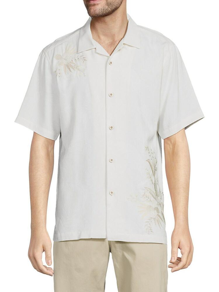 Tommy Bahama Men's El Dorado Floral Embroidered Silk Camp Shirt - Continental Cover