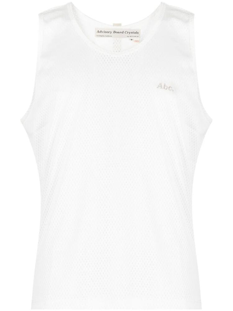 Advisory Board Crystals logo-embroidered mesh tank top - White Cover