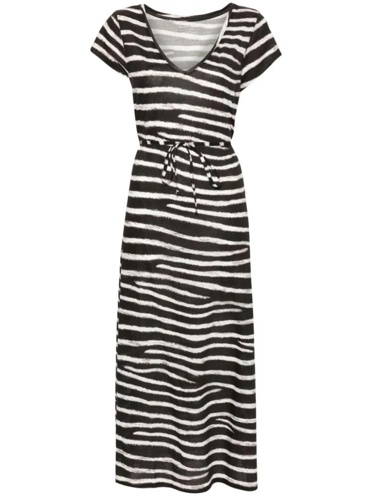 Majestic Filatures striped organic cotton midi dress - Black Cover