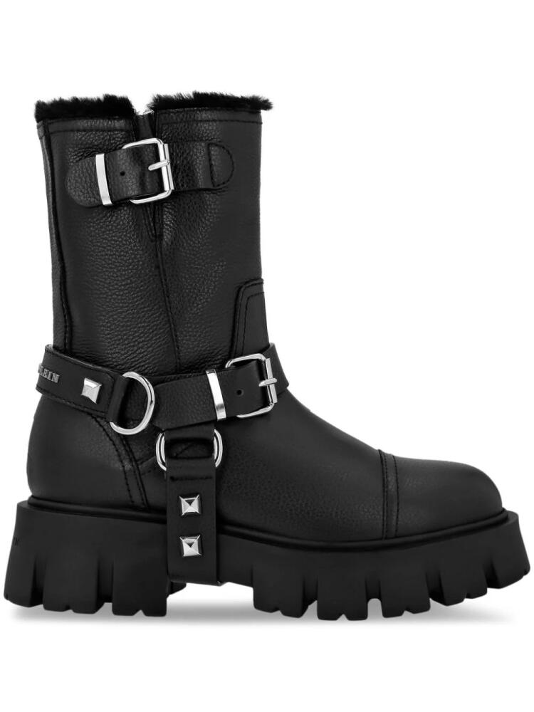 Philipp Plein studded ankle leather boots - Black Cover