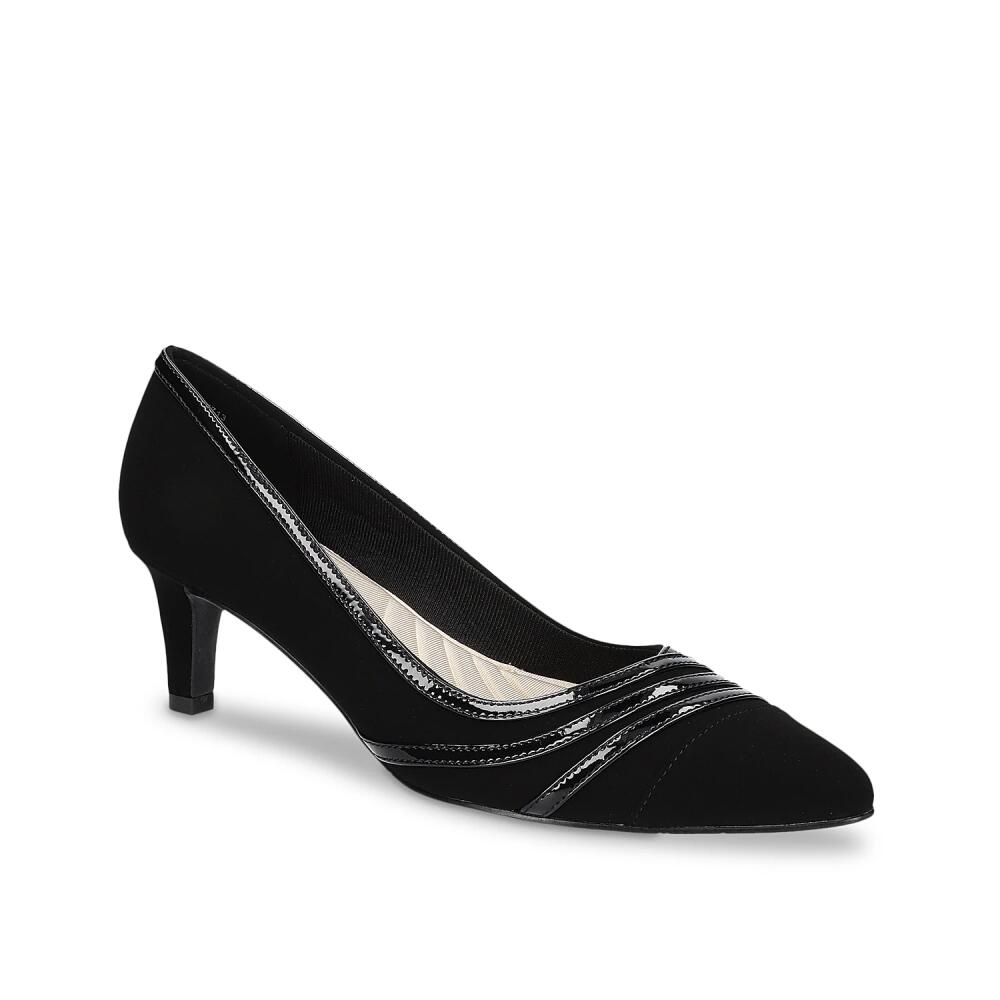 Easy Street Nobel Pump | Women's | Black Faux Suede Cover