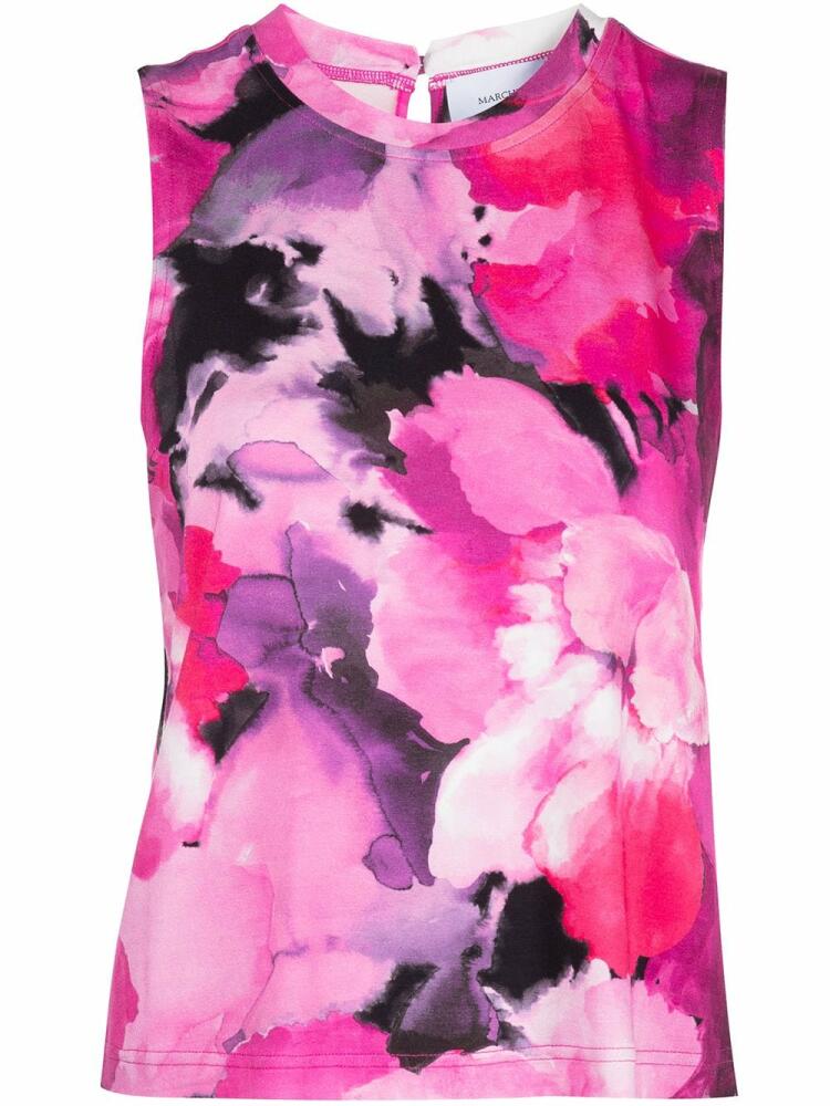 Marchesa Notte tie-dye print tank top - Pink Cover