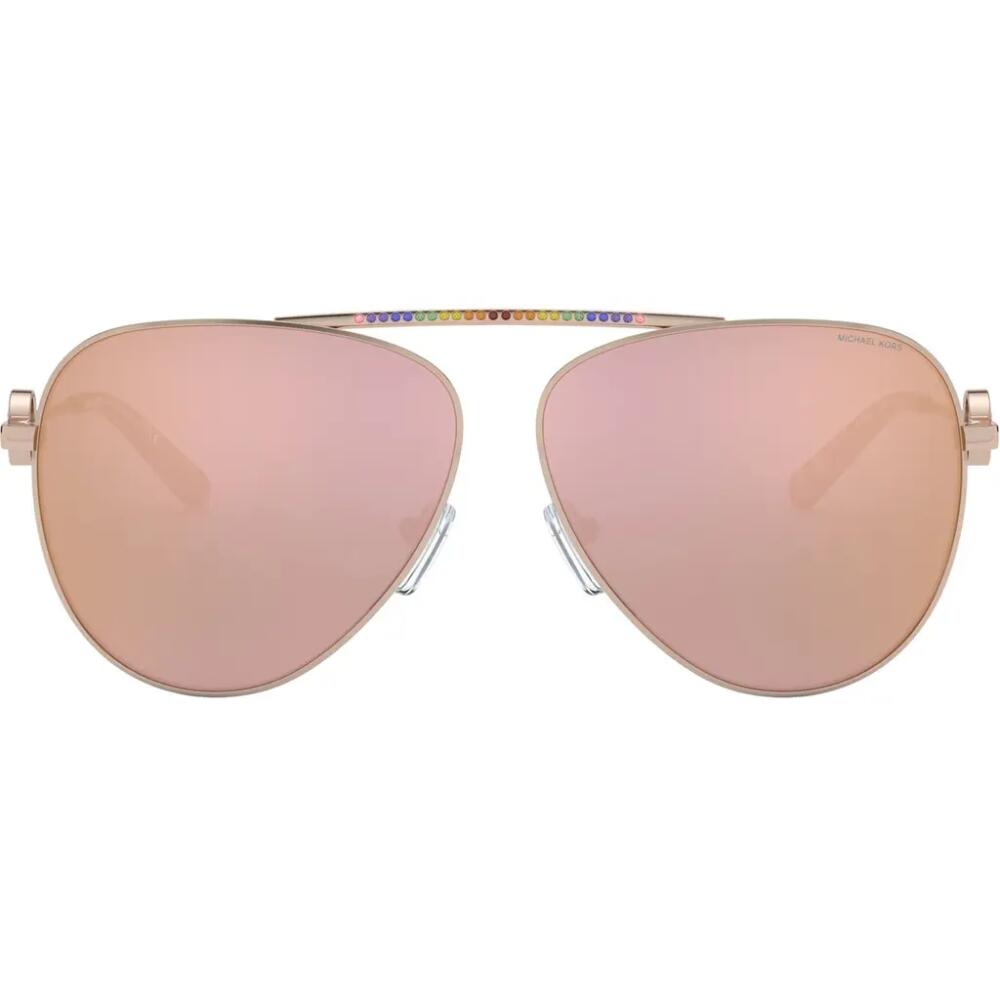 Michael Kors 59mm Aviator Sunglasses in Rose Gold Cover