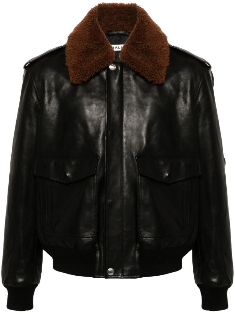 Bally shearling-collar leather bomber jacket - Black Cover