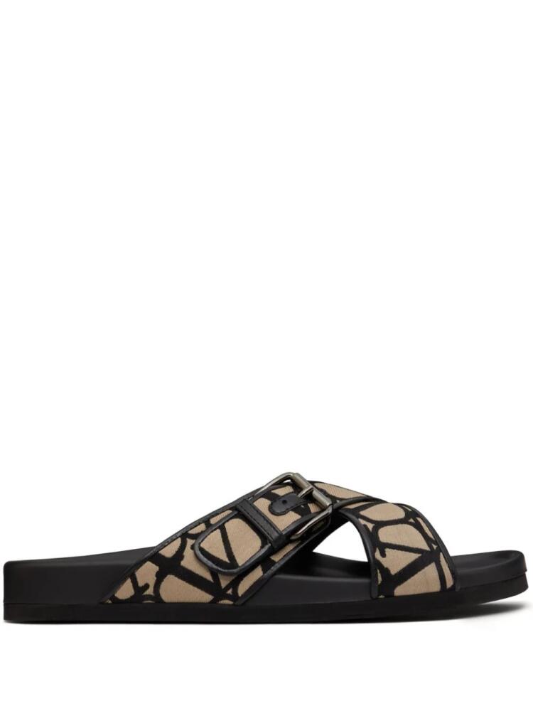 Valentino Garavani Toile Iconographe crossover sandals - Black Cover