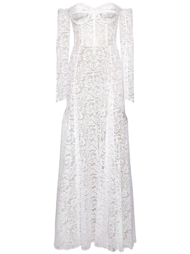 ZUHAIR MURAD Embroidered Off-the-shoulder Long Dress Cover