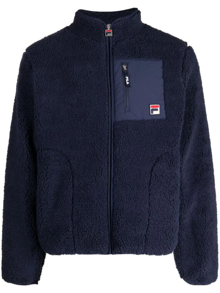 Fila Cormac logo-embroidered fleece jacket - Blue Cover