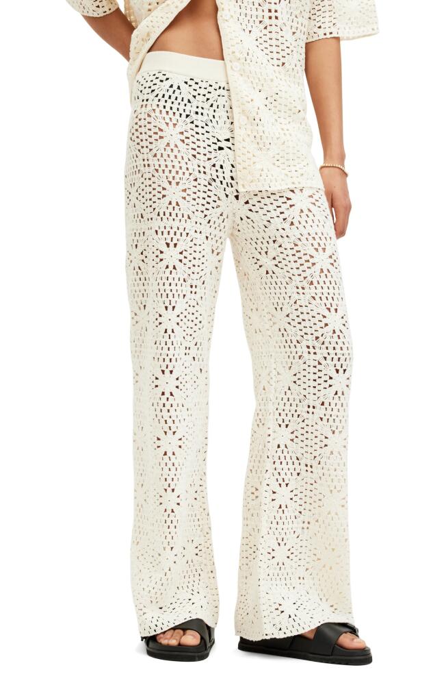 AllSaints Milly Open Stitch Pants in Ecru White Cover