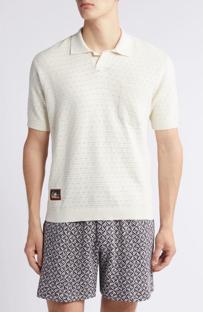 Percival Blackjack Negroni Organic Cotton Polo Sweater in Cream Cover