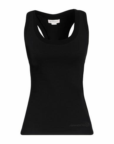 Alexander Mcqueen Woman Tank top Black Cotton, Elastane, Polyester Cover