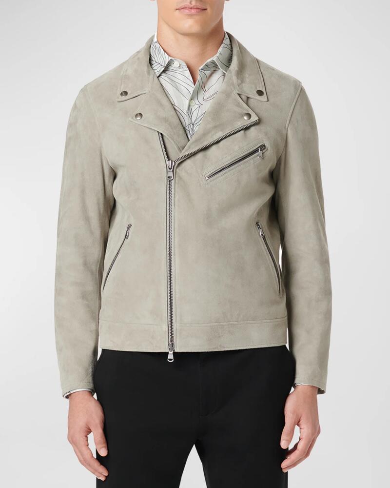 Bugatchi Men's Suede Biker Jacket Cover