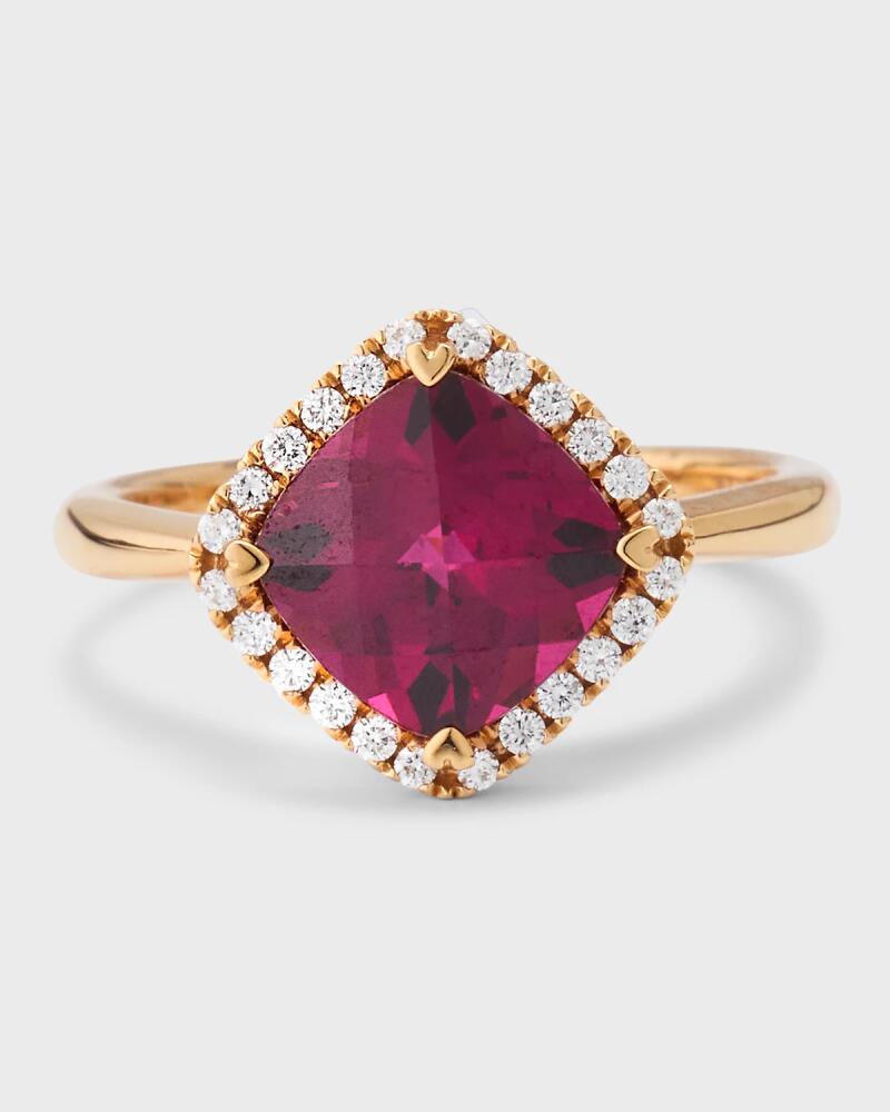 Lisa Nik Rocks 18K Rose Gold Rhodlt Garnet Statement Ring with Diamonds, Size 6 Cover