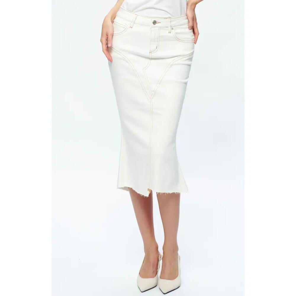 Bayeas Erin Fishtail Denim Skirt in Cream Cover