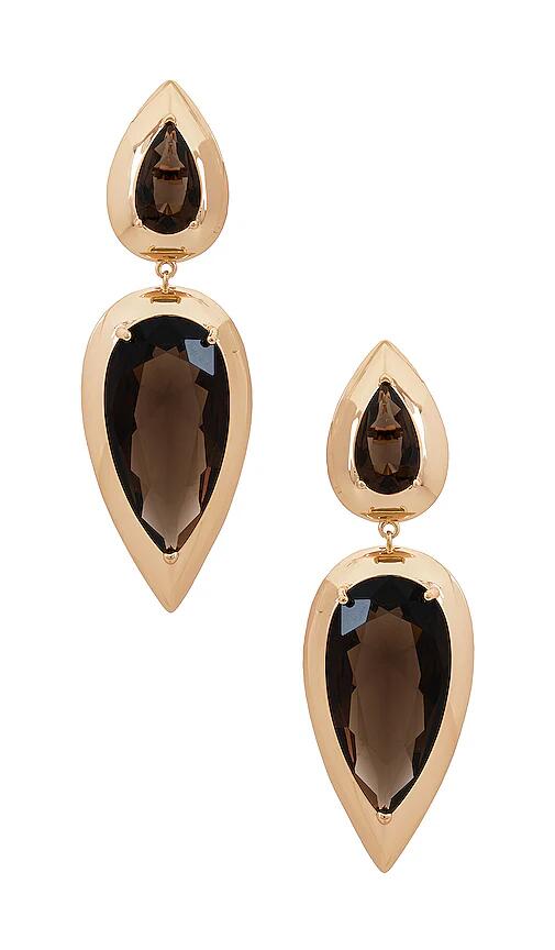 Lili Claspe Imara Smoke Quartz Earrings in Metallic Gold Cover