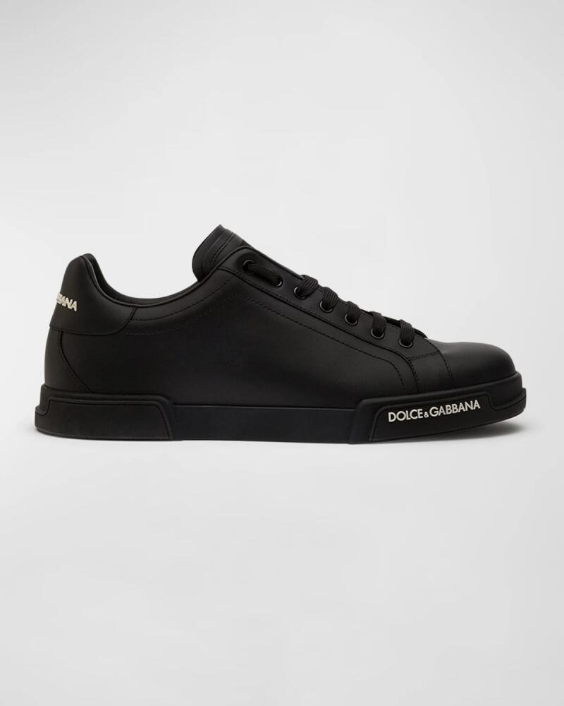 Dolce & Gabbana Men's Portofino Calf Leather Low-Top Sneakers Cover