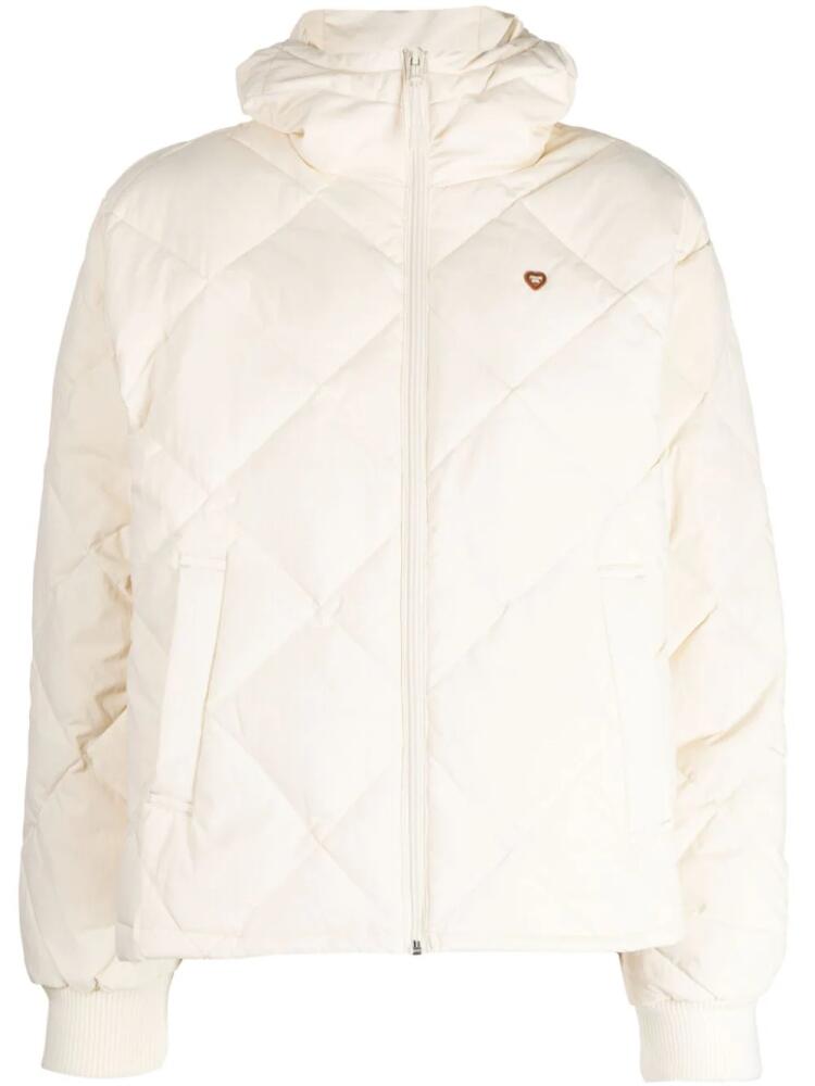 CHOCOOLATE logo-appliqué quilted padded jacket - White Cover