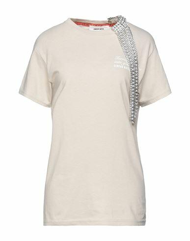 Circus Hotel Woman T-shirt Beige Cotton, Metal, Glass Cover