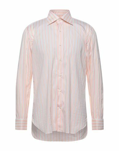 Giampaolo Man Shirt Salmon pink Size 16 ½ Cotton, Polyamide, Elastane Cover