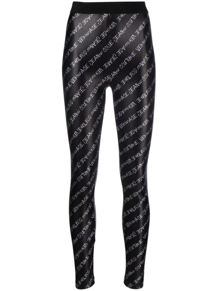 Versace Jeans Couture Signature-print leggings - Black Cover