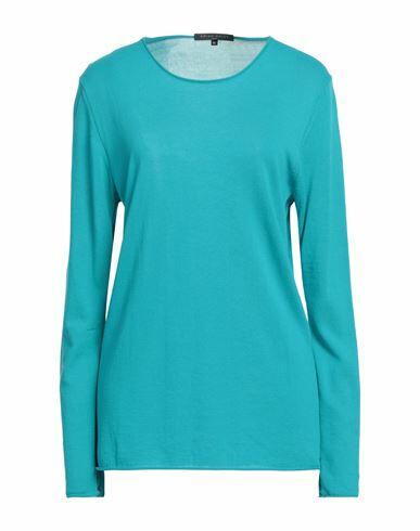 Brian Dales Woman Sweater Turquoise Cotton Cover