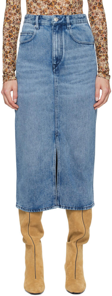 Isabel Marant Blue Tilauria Denim Midi Skirt Cover