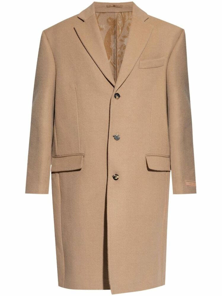 Versace appliqué single-breasted coat - Neutrals Cover