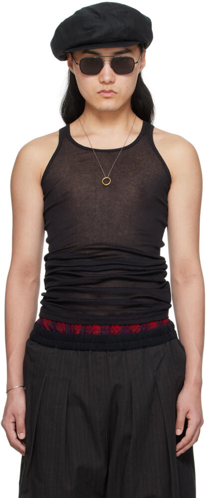 Maison Margiela Black Ribbed Tank Top Cover