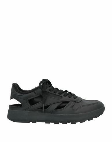 Maison Margiela X Reebok Man Sneakers Black Soft Leather, Textile fibers Cover