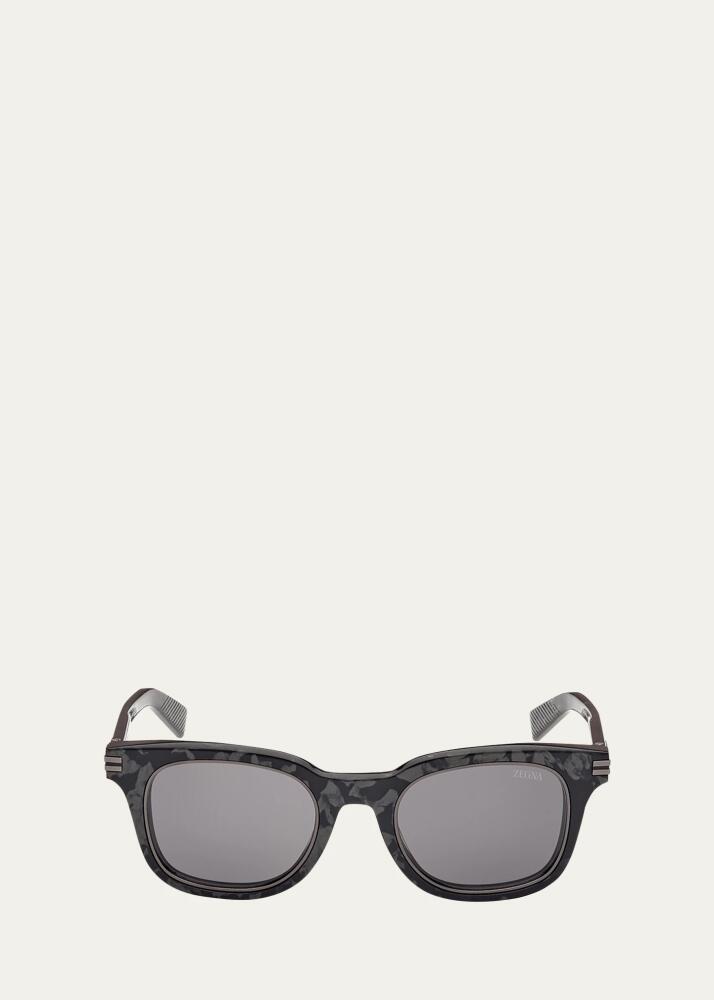 ZEGNA Men's Acetate Rectangle Sunglasses Cover