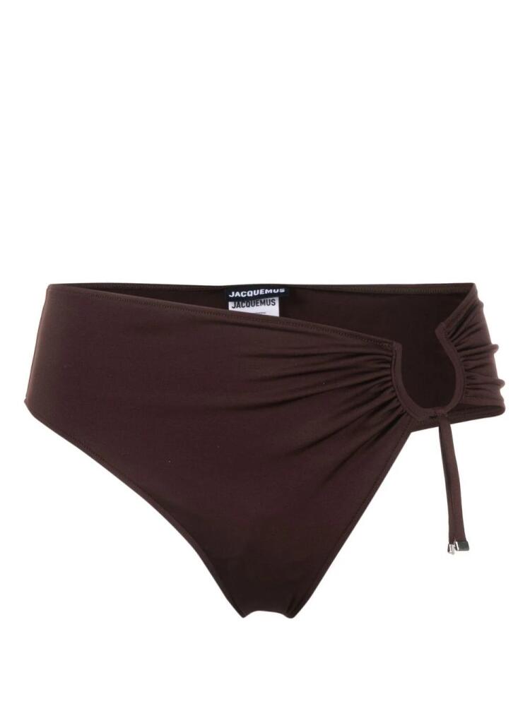 Jacquemus Aouro ruched bikini bottoms - Brown Cover