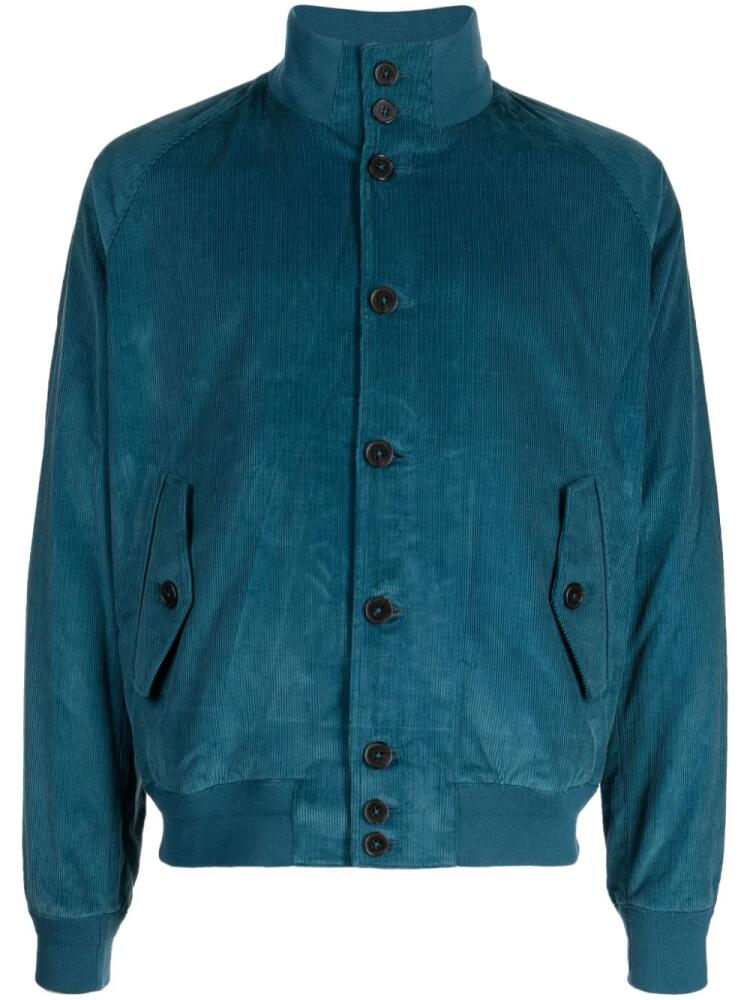 Man On The Boon. corduroy cotton bomber jacket - Blue Cover