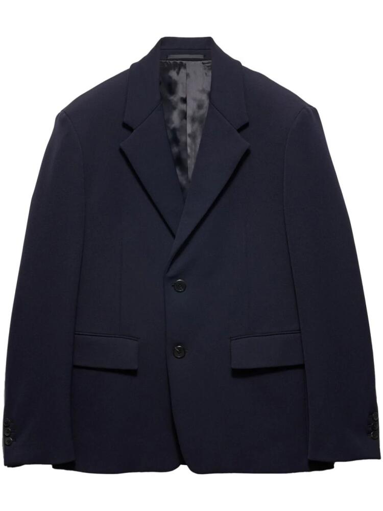 Prada single-breasted gabardine blazer - Blue Cover