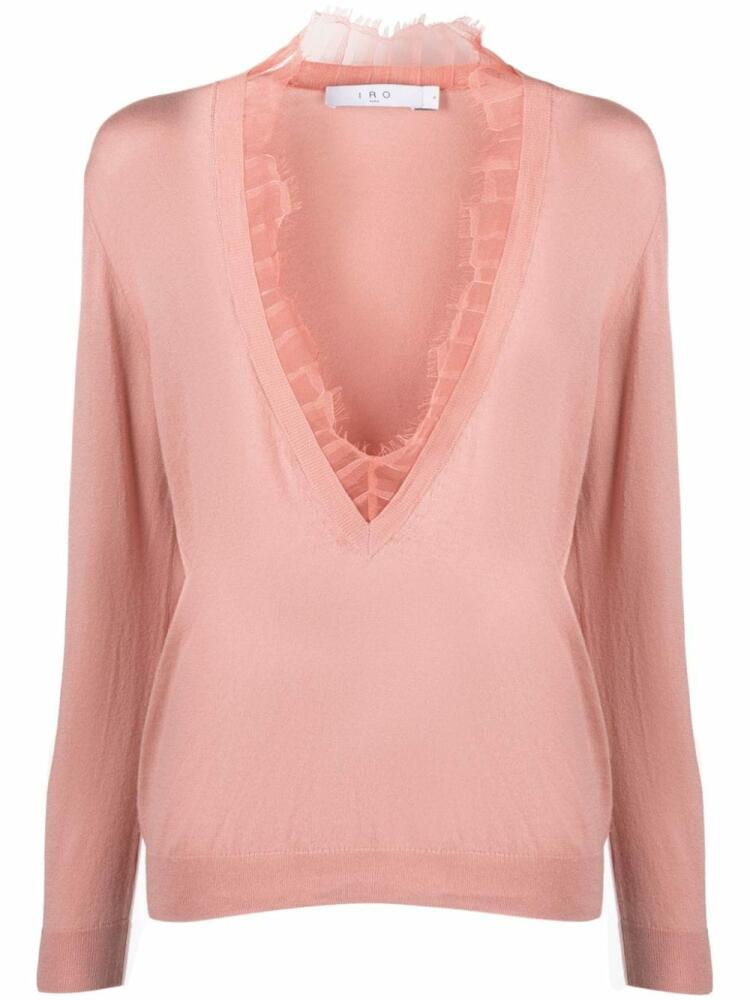 IRO Jayden lace-trim fine-knit jumper - Pink Cover