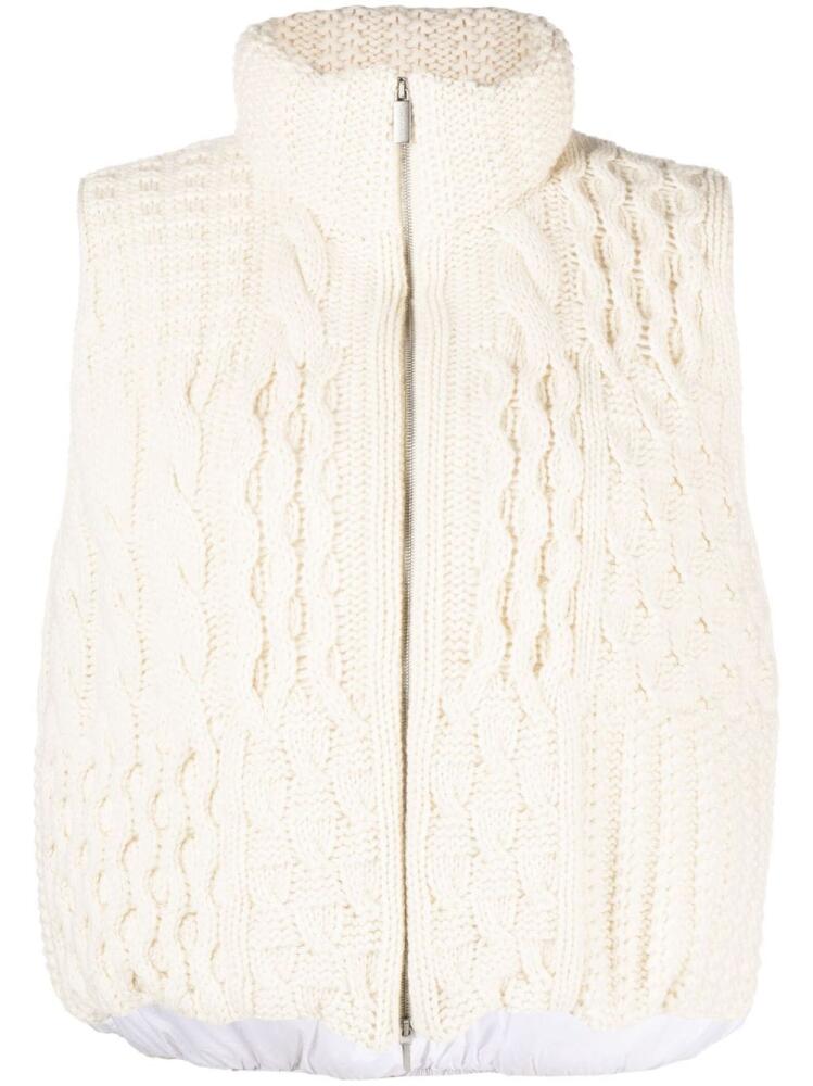 Fabiana Filippi knit-panel padded vest - White Cover