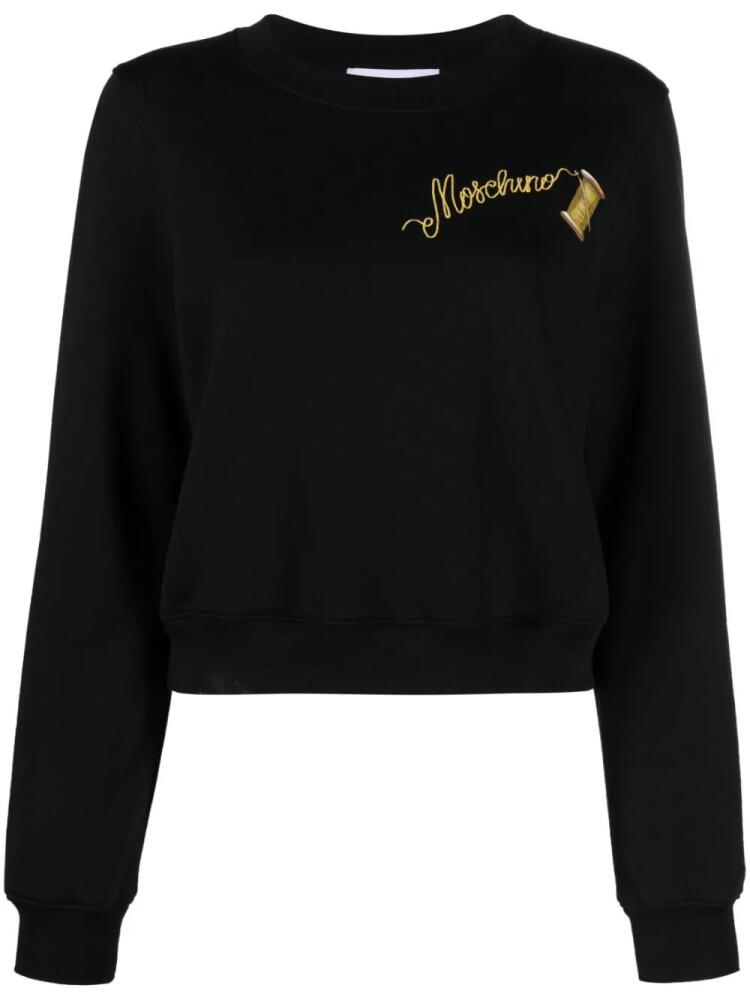 Moschino logo-print cotton sweatshirt - Black Cover