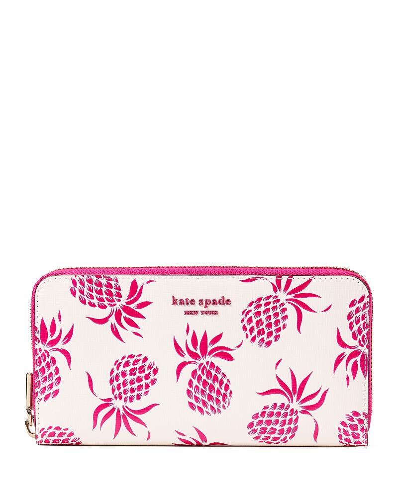 kate spade new york Morgan Pineapple Embossed Saffiano Leather Zip Around Continental Wallet Cover