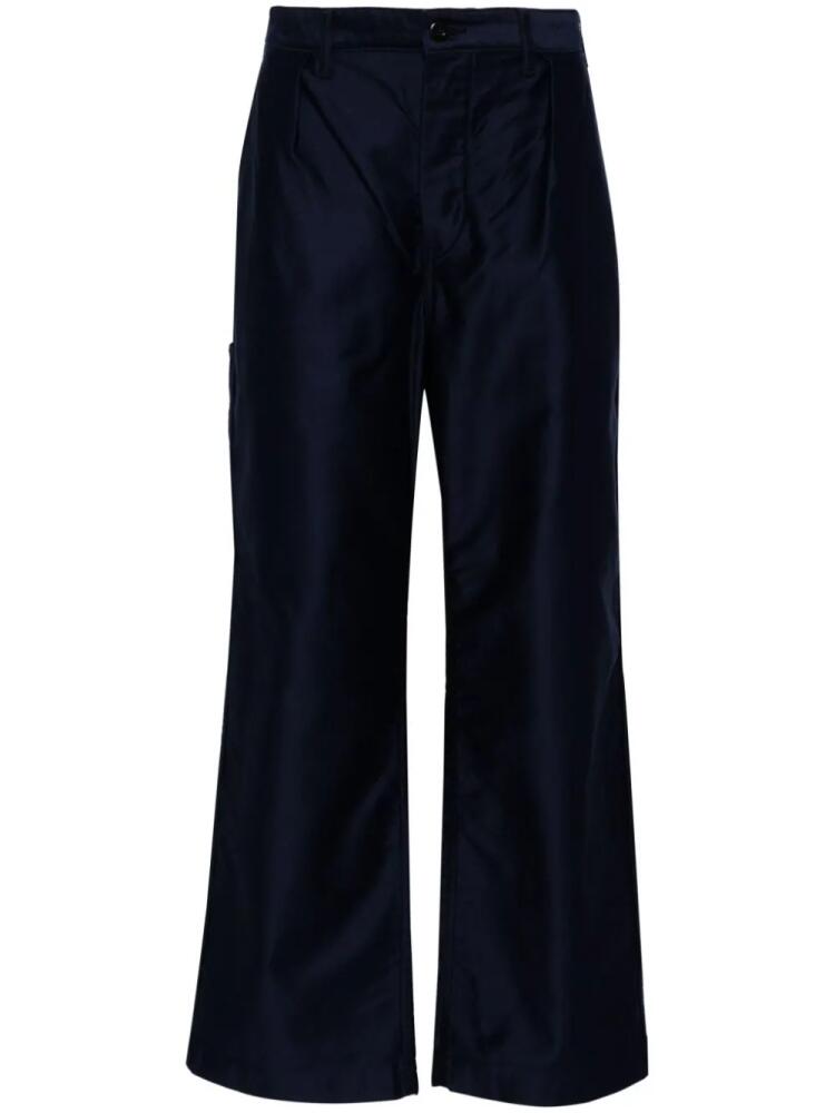 Danton straight-leg cotton trousers - Blue Cover