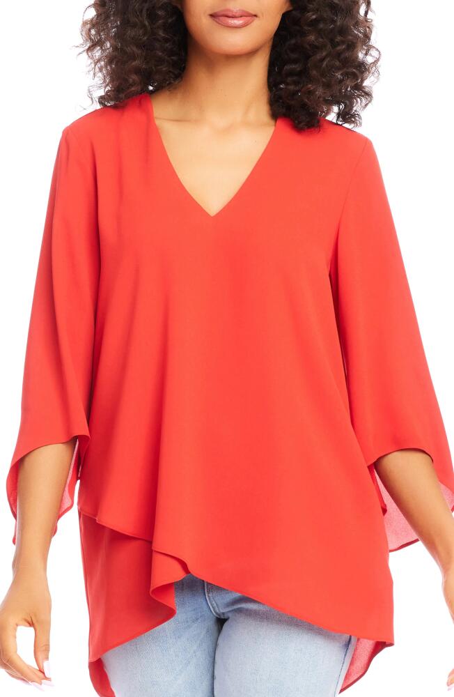 Karen Kane Asymmetrical Crepe Top in Saffron Cover